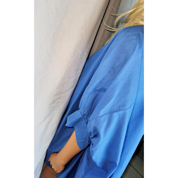 Y2K,smocked, top, dolman cuffed sleeves, collard, button up, 100% cotton, size3X - Picture 6 of 16